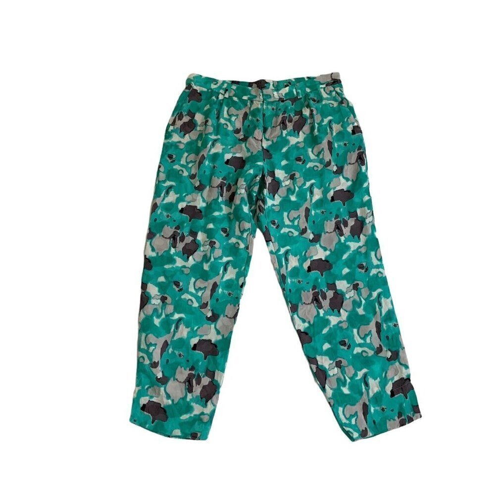 Catherine Malandrino Women's Size 10 Lounge Pants Silk Look Tie Dye Wide Leg